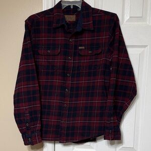 Orvis Navy Blue and Red Plaid Men’s in Shirt